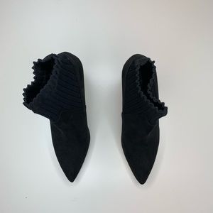 Black faux suede Zara booties